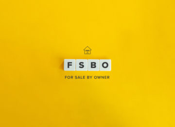 For Sale by Owner (FSBO) Banner. Letter tiles on bright yellow background. Minimal aesthetics.